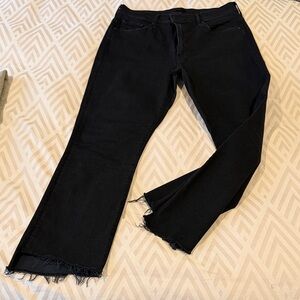 Mother Insider Crop Step Fray - in Not Guilty (black), size S (with stretch)